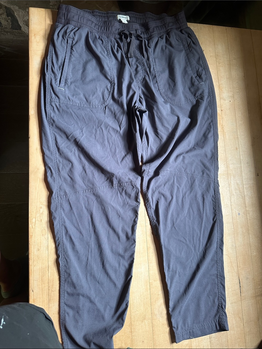 LLBean Women’s Gray/Blue Drawstring Casual Pants